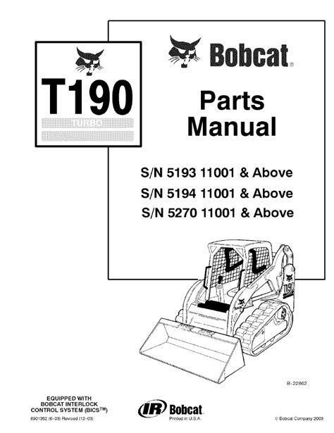 skid steer bobcat 190t specs|bobcat t190 owners manual.